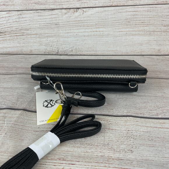 CXL Christian Lacroix Blake Pebble Clutch Crossbody Wallet Black - Picture 5 of 9